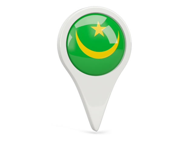Round pin icon. Download flag icon of Mauritania at PNG format