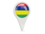 Mauritius. Round pin icon. Download icon.