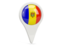 Moldova. Round pin icon. Download icon.