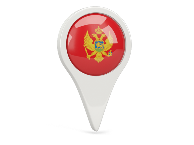 Round pin icon. Download flag icon of Montenegro at PNG format