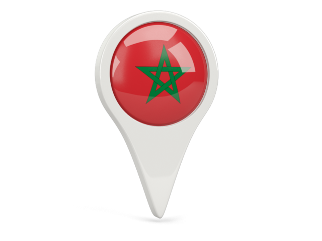 Round pin icon. Download flag icon of Morocco at PNG format