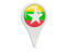 Myanmar. Round pin icon. Download icon.