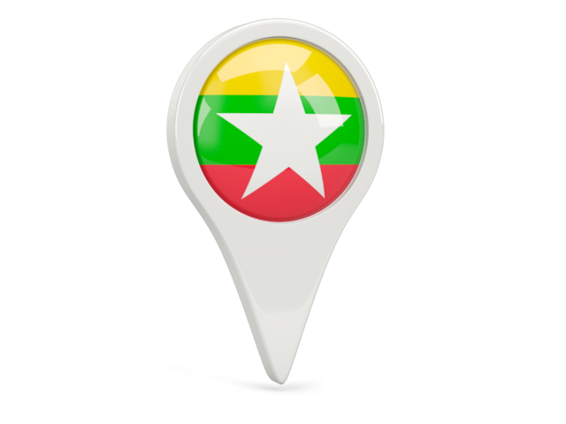 Round pin icon. Download flag icon of Myanmar at PNG format