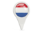 Netherlands. Round pin icon. Download icon.