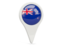 New Zealand. Round pin icon. Download icon.