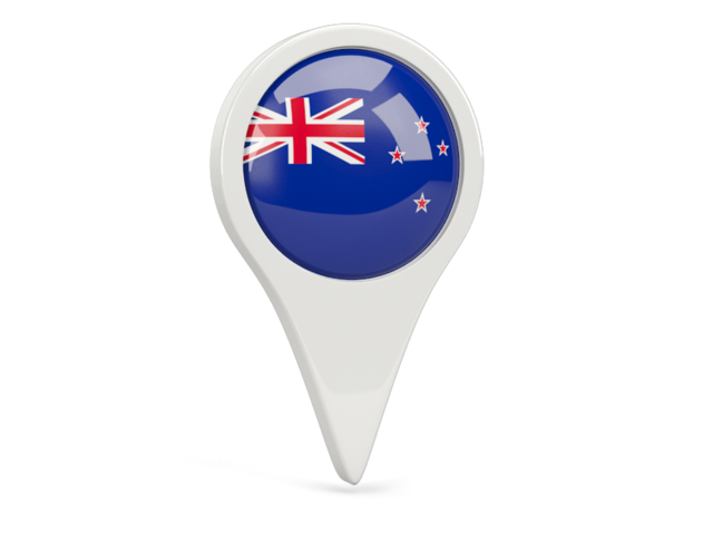 Round pin icon. Download flag icon of New Zealand at PNG format