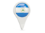 Nicaragua. Round pin icon. Download icon.