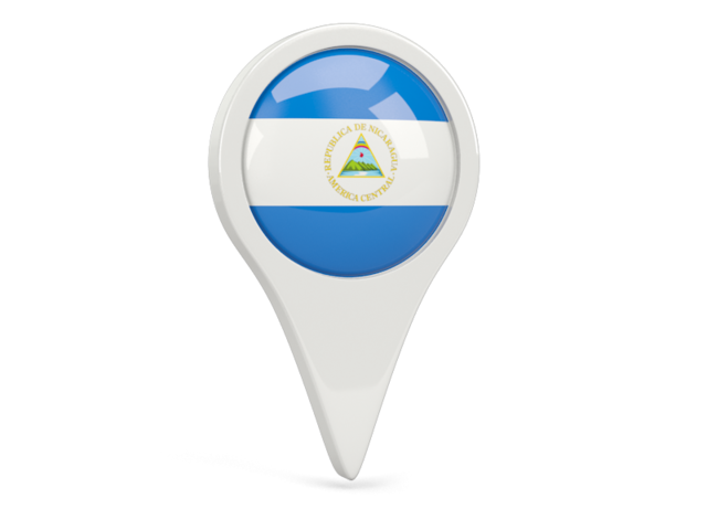 Round pin icon. Download flag icon of Nicaragua at PNG format