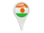 Niger. Round pin icon. Download icon.