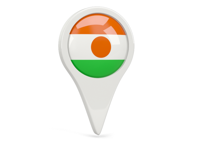 Round pin icon. Download flag icon of Niger at PNG format