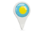 Palau. Round pin icon. Download icon.