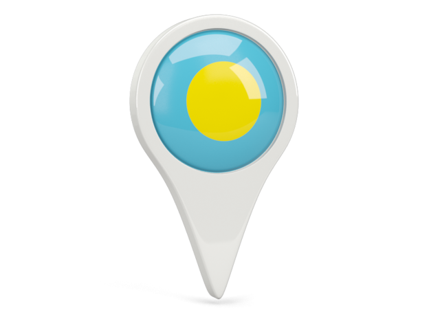 Round pin icon. Download flag icon of Palau at PNG format