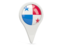 Panama. Round pin icon. Download icon.