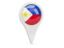 Philippines. Round pin icon. Download icon.