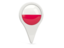 Poland. Round pin icon. Download icon.