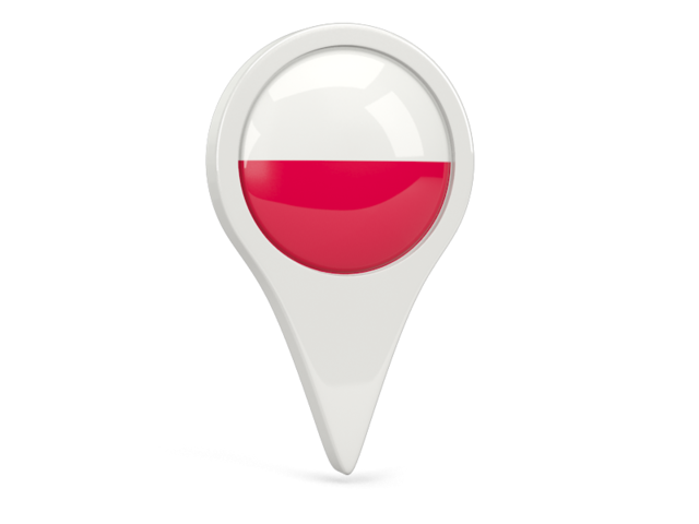 Round pin icon. Download flag icon of Poland at PNG format