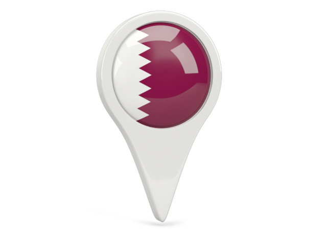 Round Pin Icon Illustration Of Flag Of Qatar