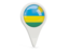 Rwanda. Round pin icon. Download icon.