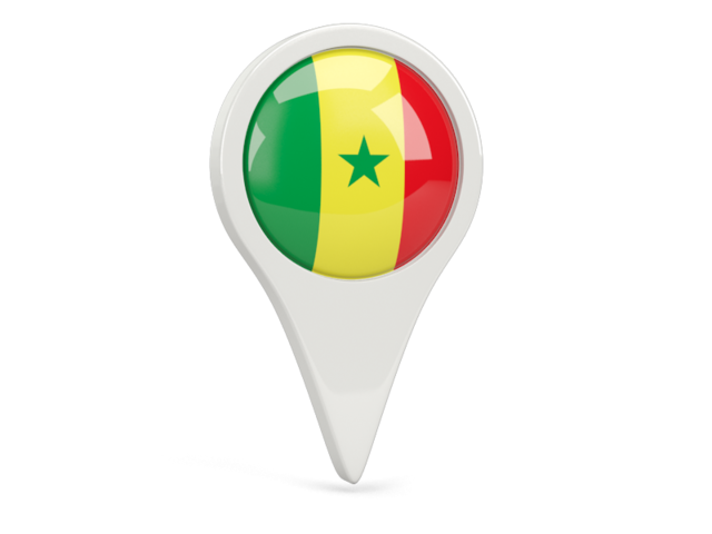 Round pin icon. Download flag icon of Senegal at PNG format