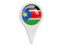 South Sudan. Round pin icon. Download icon.