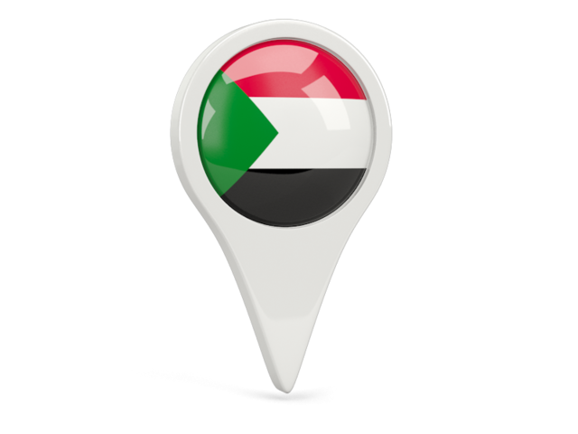 Round pin icon. Download flag icon of Sudan at PNG format