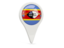 Swaziland. Round pin icon. Download icon.