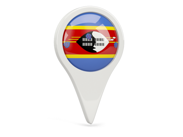Round pin icon. Download flag icon of Swaziland at PNG format
