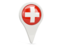 Switzerland. Round pin icon. Download icon.