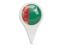 Turkmenistan. Round pin icon. Download icon.