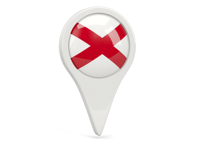 Round pin icon. Download flag icon of Alabama