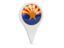 Flag of state of Arizona. Round pin icon. Download icon