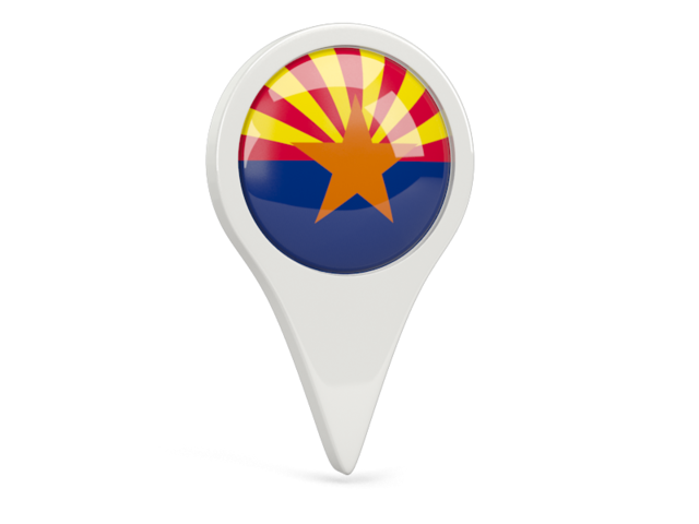 Round Pin Icon Illustration Of Flag Of Arizona