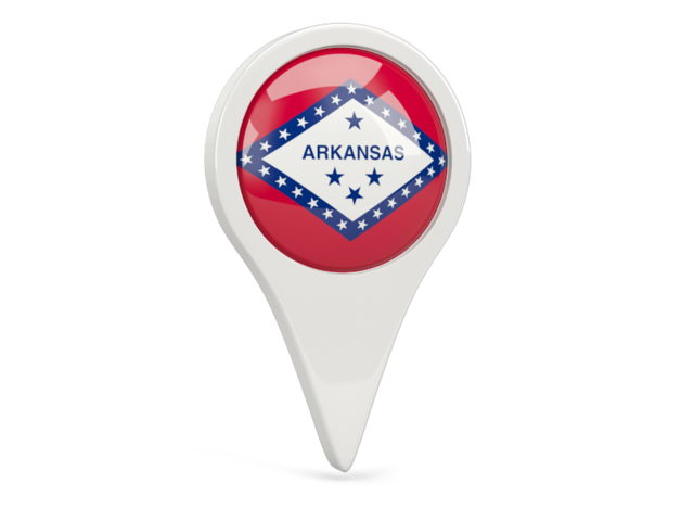 Round pin icon. Download flag icon of Arkansas
