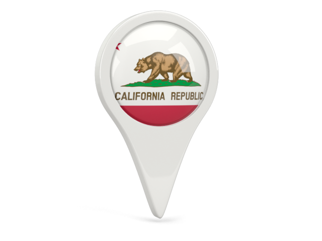 Round pin icon. Download flag icon of California