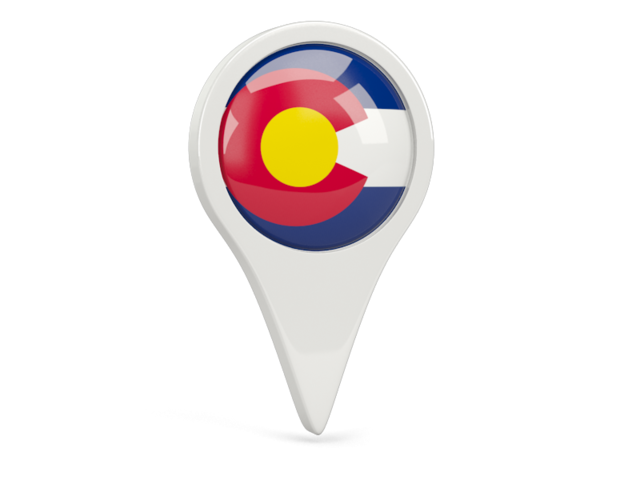 Round pin icon. Download flag icon of Colorado