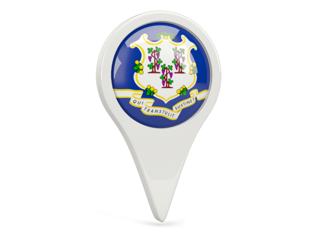 Round pin icon. Download flag icon of Connecticut