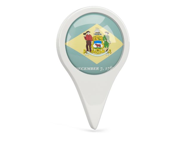 Round pin icon. Download flag icon of Delaware