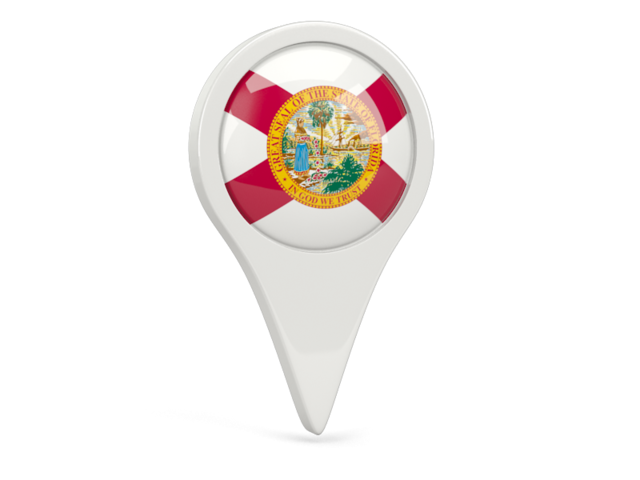 Round pin icon. Download flag icon of Florida