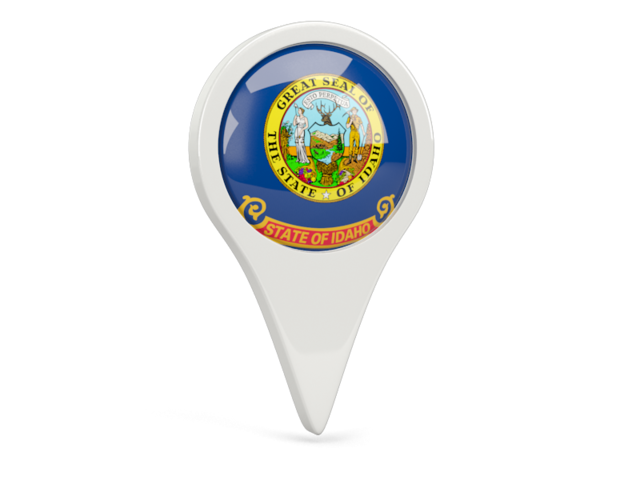 Round pin icon. Download flag icon of Idaho