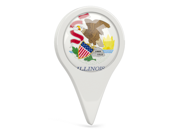 Round pin icon. Download flag icon of Illinois