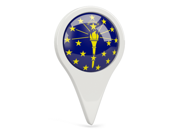 Round pin icon. Download flag icon of Indiana