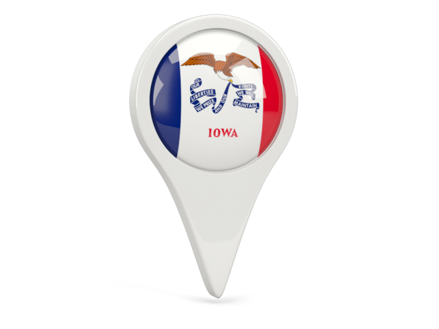 Round pin icon. Download flag icon of Iowa