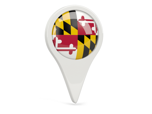 Round pin icon. Download flag icon of Maryland