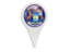 Flag of state of Michigan. Round pin icon. Download icon