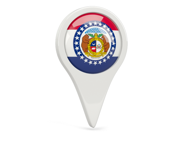 Round pin icon. Download flag icon of Missouri