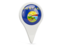 Flag of state of Montana. Round pin icon. Download icon