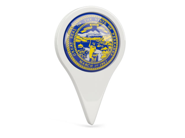 Round pin icon. Download flag icon of Nebraska