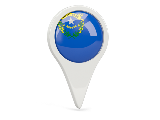 Round pin icon. Download flag icon of Nevada