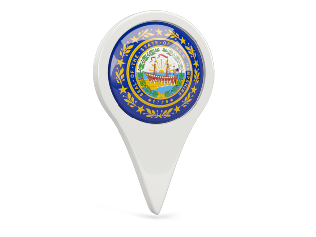 Round pin icon. Download flag icon of New Hampshire
