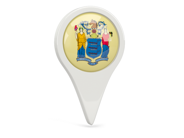 Round pin icon. Download flag icon of New Jersey